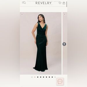 Revelry Dark Green Velvet Maxi Dress